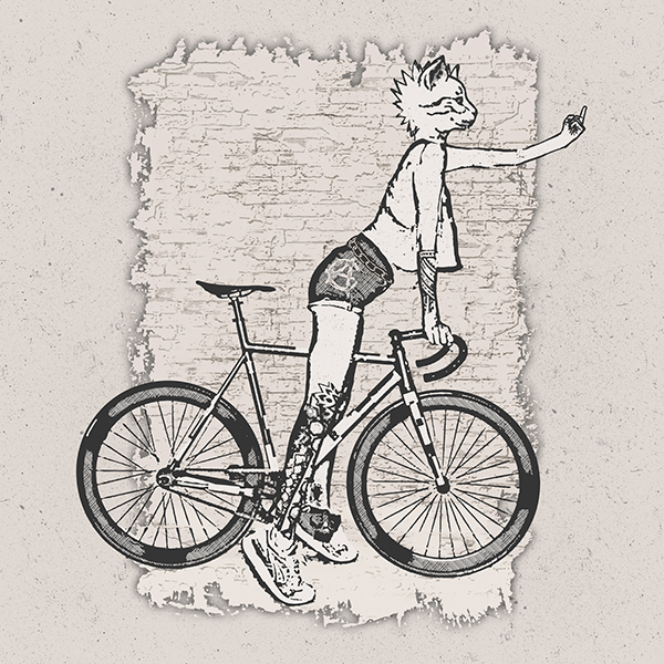 Футболка Кот-Турист - топ 4 в коллекции велосипедных принтов