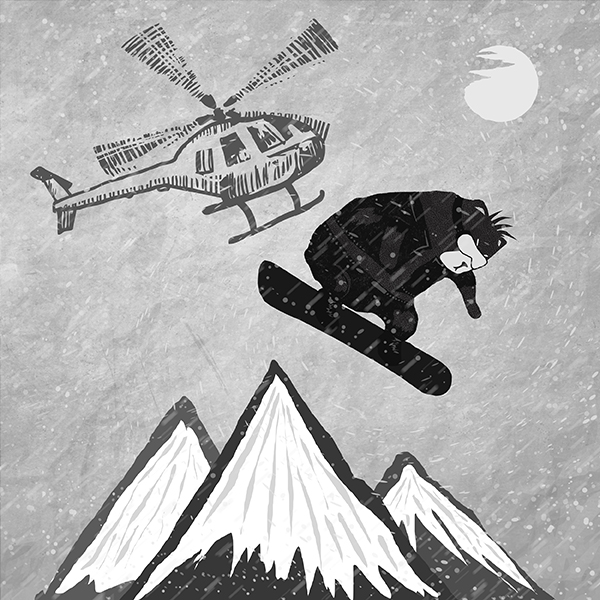 Футболка Медведь Сноубордер - топ 13 в коллекции кемпинг принтов