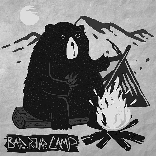 Туристическая футболка Кемпинг Плохой Медведь - топ 4 в коллекции кемпинг принтов