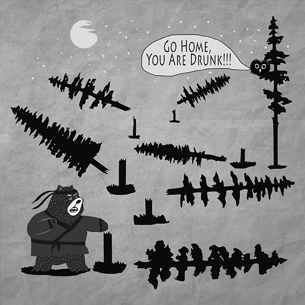 Походная футболка Пьяный Медведь - топ 6 в коллекции кемпинг принтов