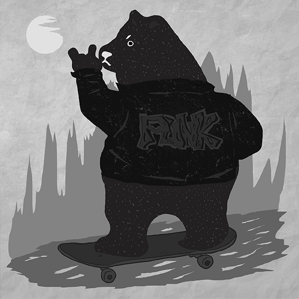 Футболка Медведь Скейтер - топ 7 в коллекции кемпинг принтов