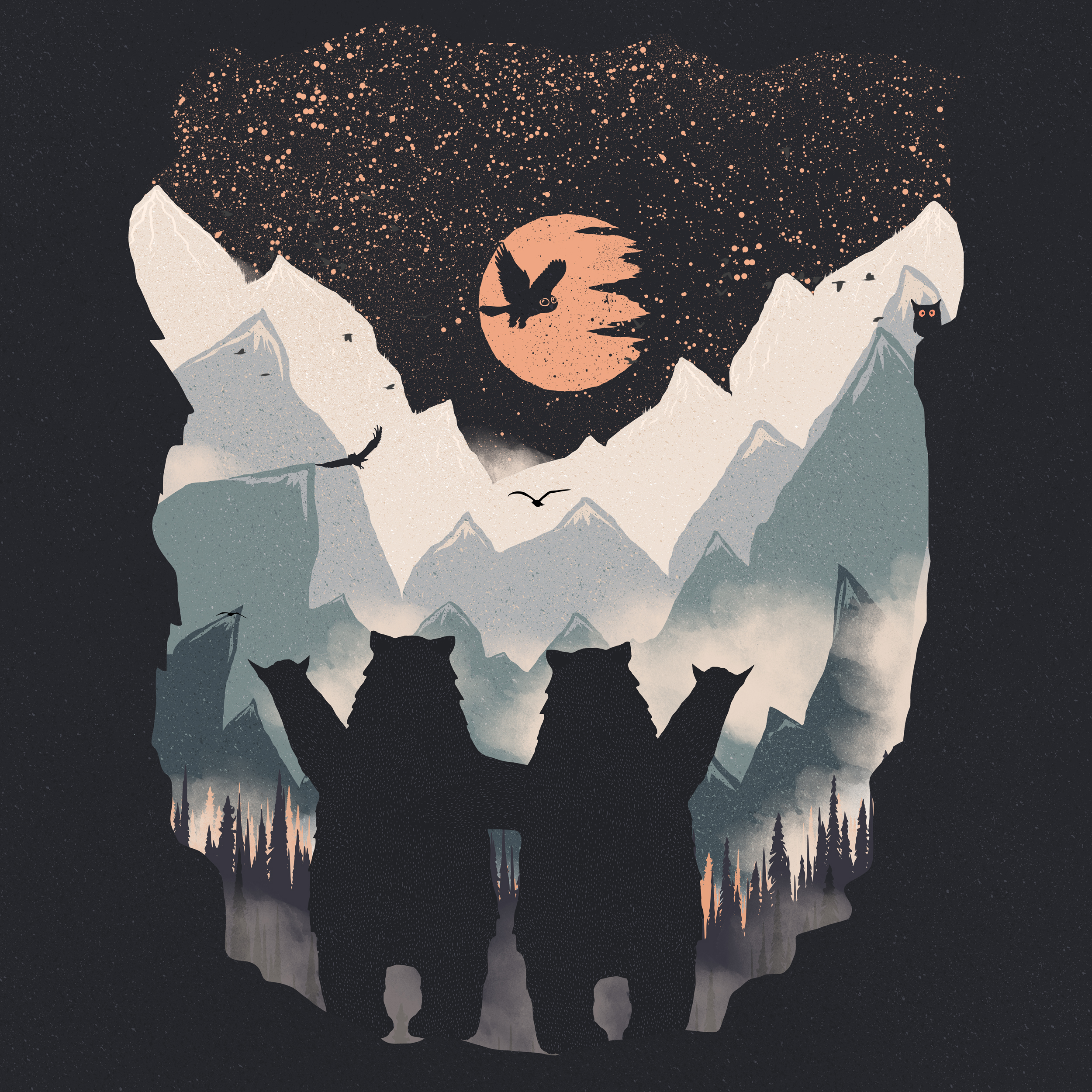 Лесные наклейки One Red Fox