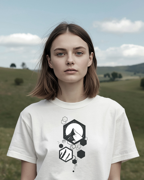 Футболка с принтом Горы - купить в Москве One Red Fox