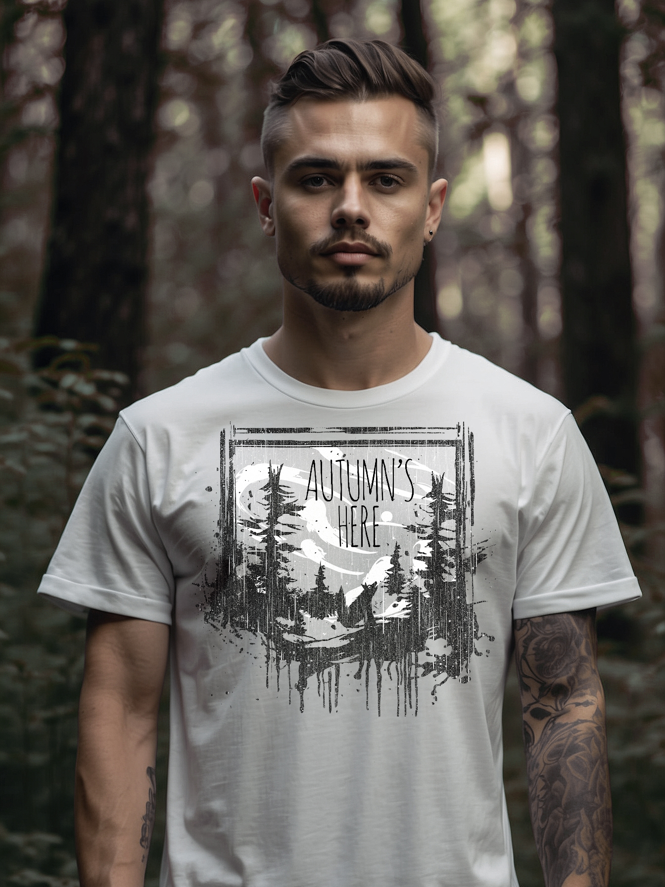 Футболка с принтом Осень - купить в Москве One Red Fox