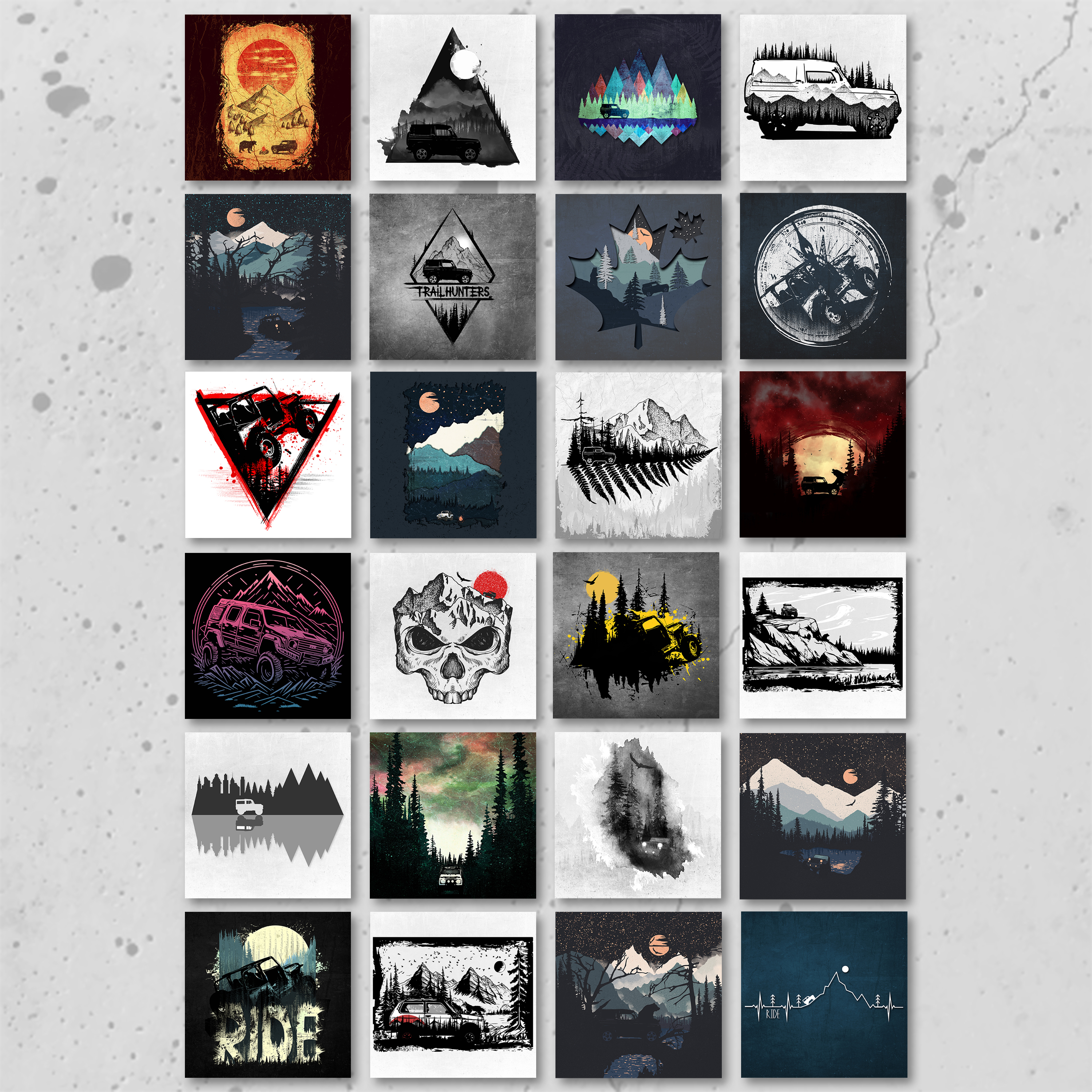 Наклейки бездорожье и внедорожники