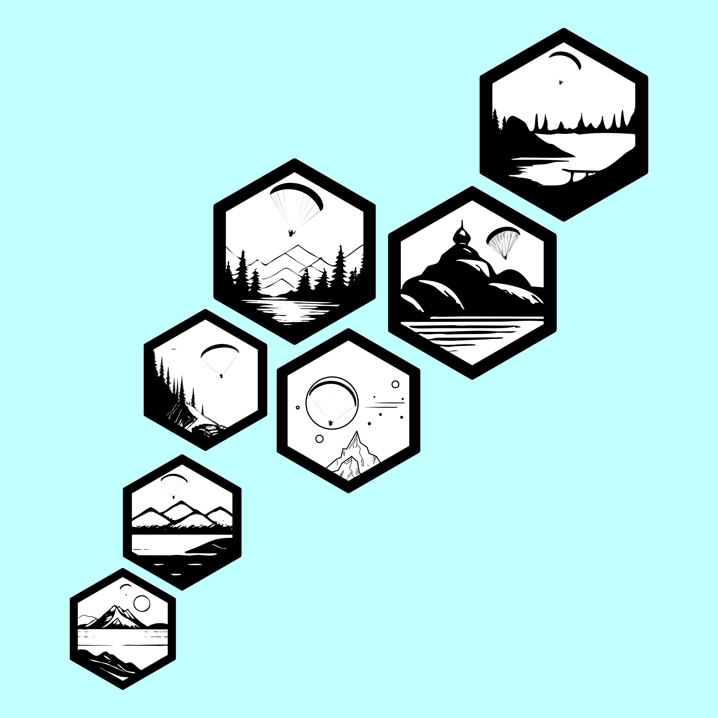 Футболка Параплан над озером - продолжение коллекции парапланерных принтов