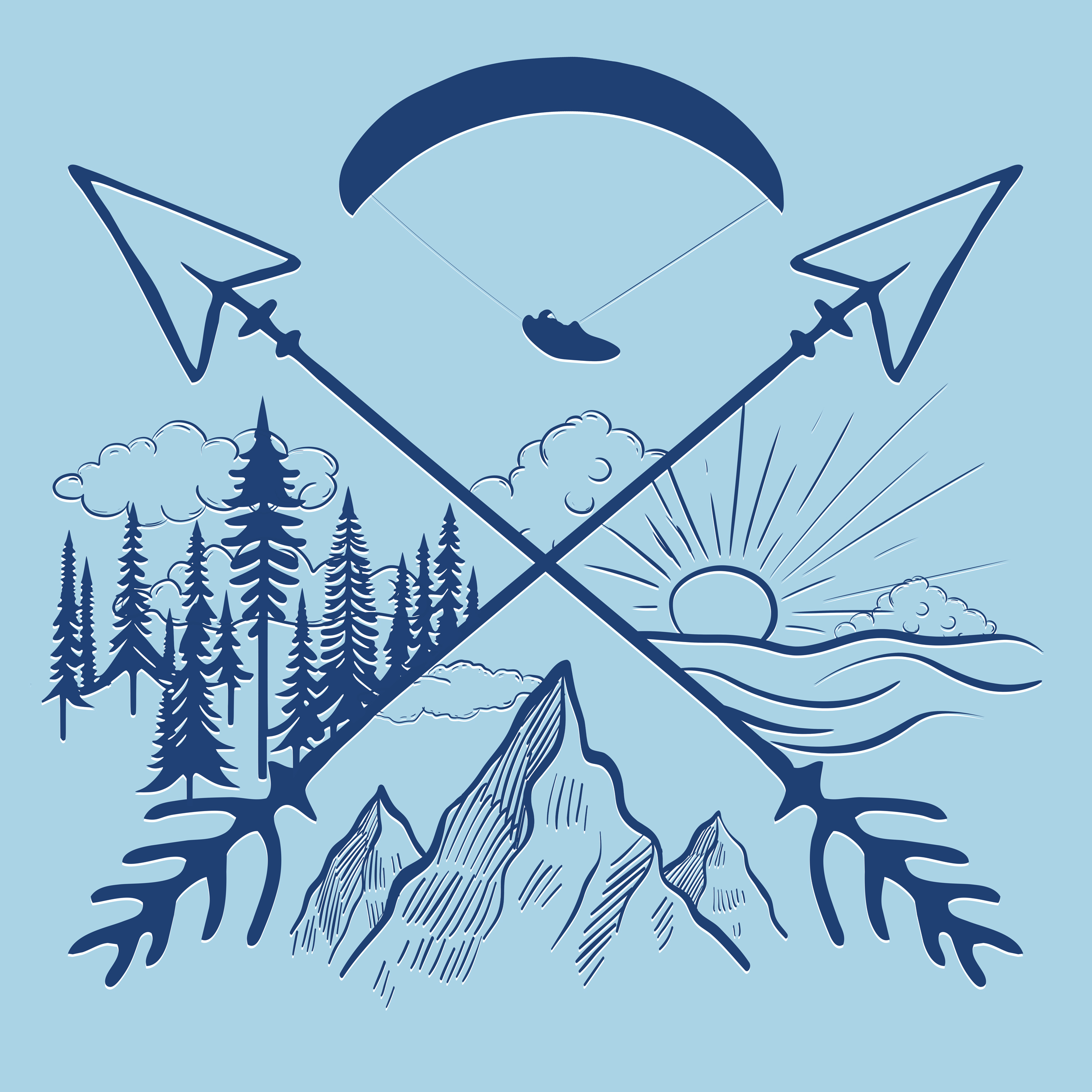 Футболка Свобода в небе - продолжение коллекции парапланерных принтов