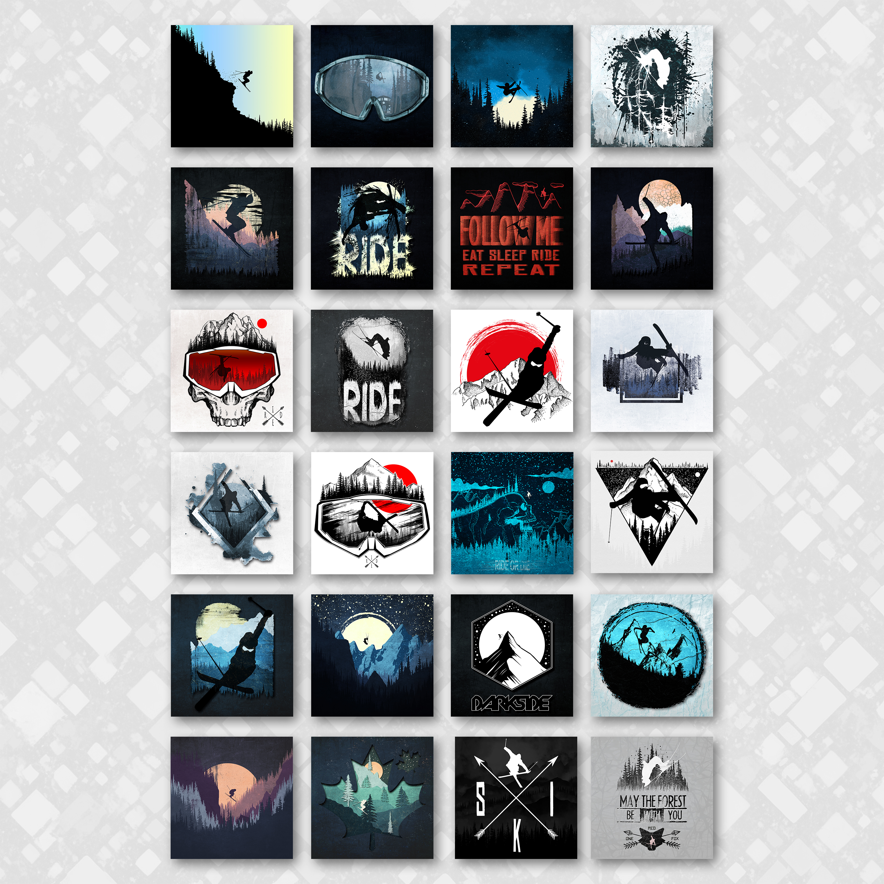 лыжные наклейки